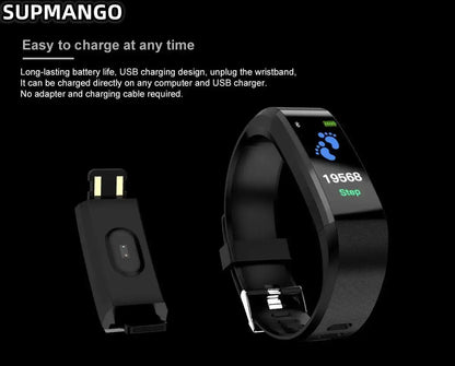 115Plus Sports Fitness Tracker Watch, Waterproof Smart Bracelet for Men and Women, Intelligent Activity Monitor