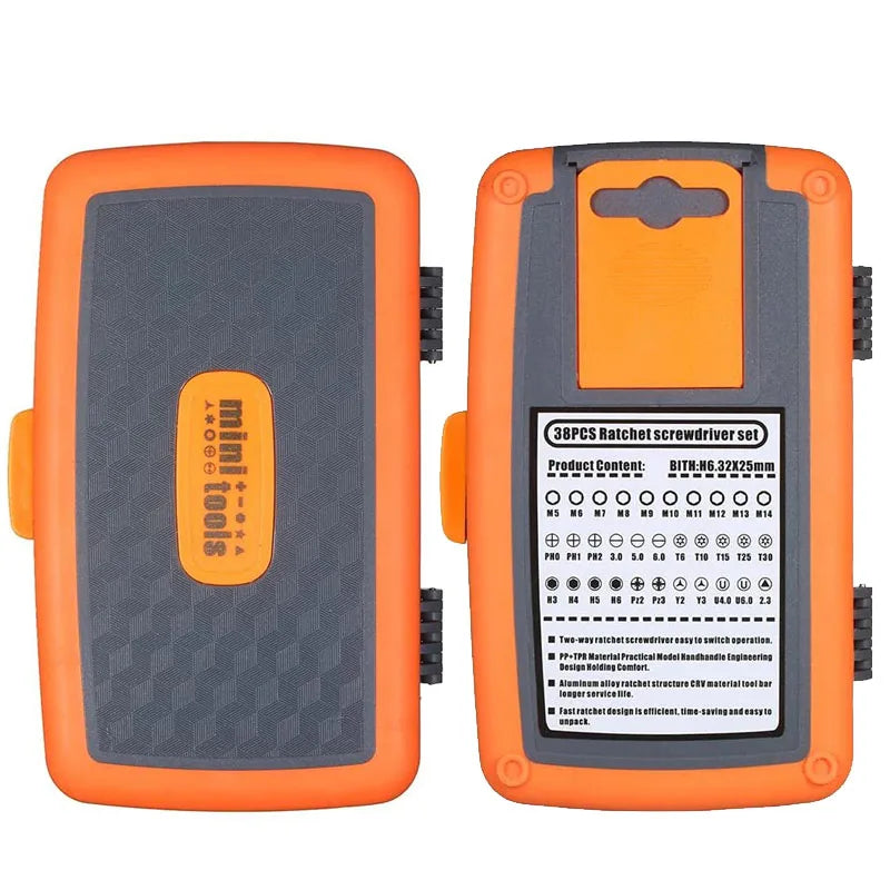 Labor-Saving Ratchet Screwdriver Set, Household Magnetic Toolbox with Torx Bits