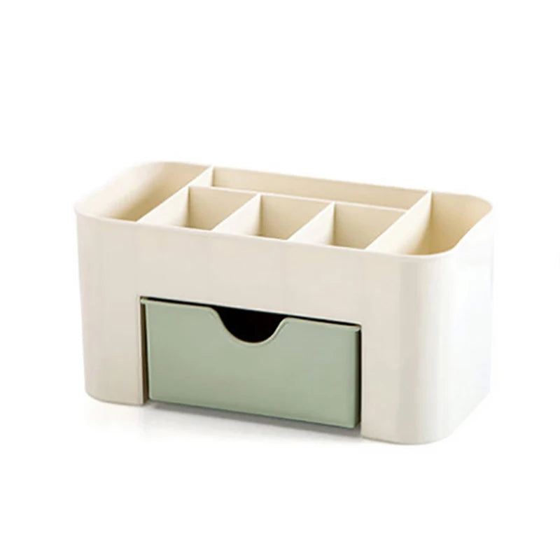 Makeup Organizer Storage Box with Drawer – Acrylic Plastic Case for Lipstick, Brushes & Cotton Swabs