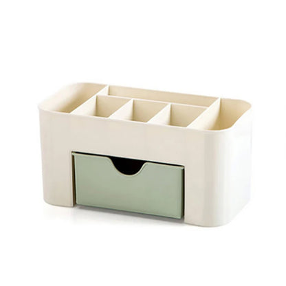 Makeup Organizer Storage Box with Drawer – Acrylic Plastic Case for Lipstick, Brushes & Cotton Swabs