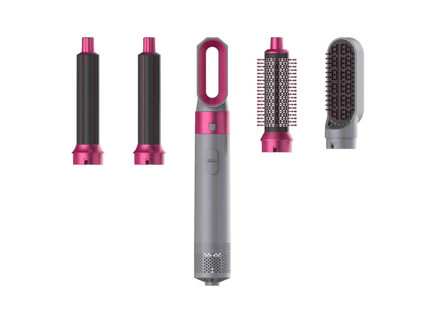 5-in-1 Low Noise Hair Styler - Professional Hair Curling, Straightening, Drying Hot Air Brushes, 1000W