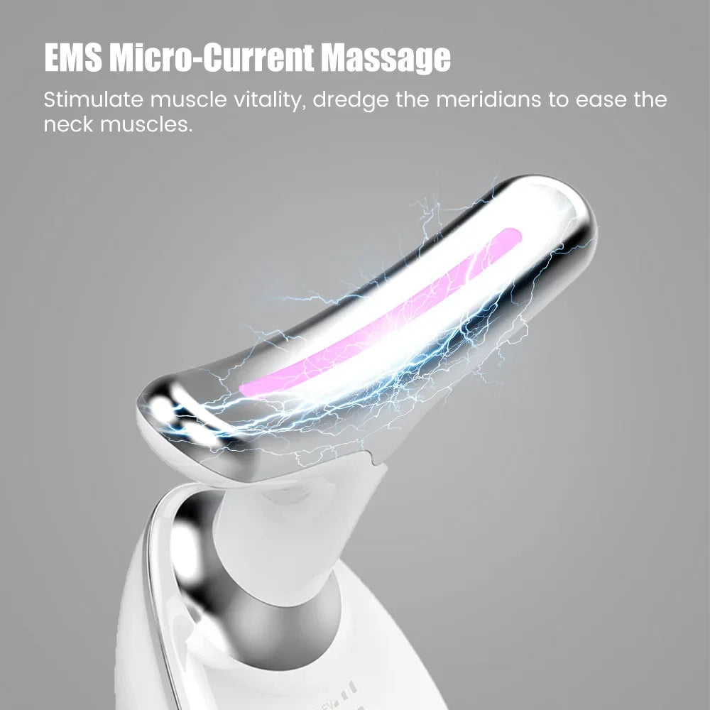 Face & Neck Lift Beauty Device - EMS Facial Massager with LED Light Therapy for Skin Tightening & Anti-Wrinkle