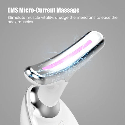 Face & Neck Lift Beauty Device - EMS Facial Massager with LED Light Therapy for Skin Tightening & Anti-Wrinkle