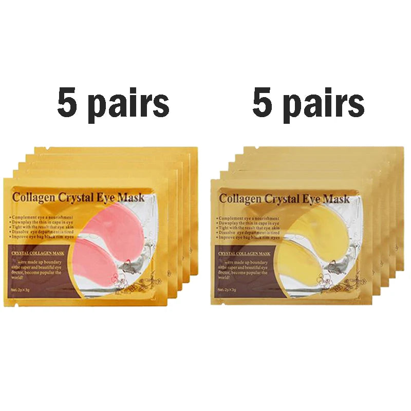 Gold Collagen Crystal Eye Mask - Firming & Moisturizing Eye Patches (5/10/20/30 Pairs)