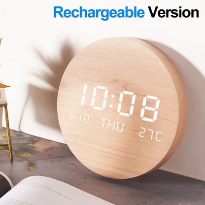LED Digital Wall Clock - Multi-Function Display with Temperature, Date, and Time for Living Room & Bedroom