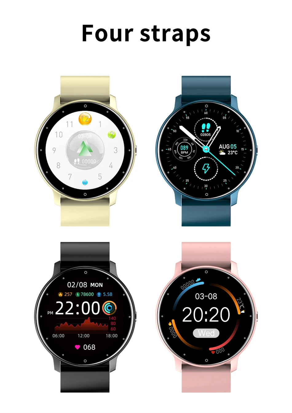 LIGE Smart Watch for Men & Women, Full Touch Screen, Sport Fitness Tracker, IP67 Waterproof, Bluetooth for Android/iOS