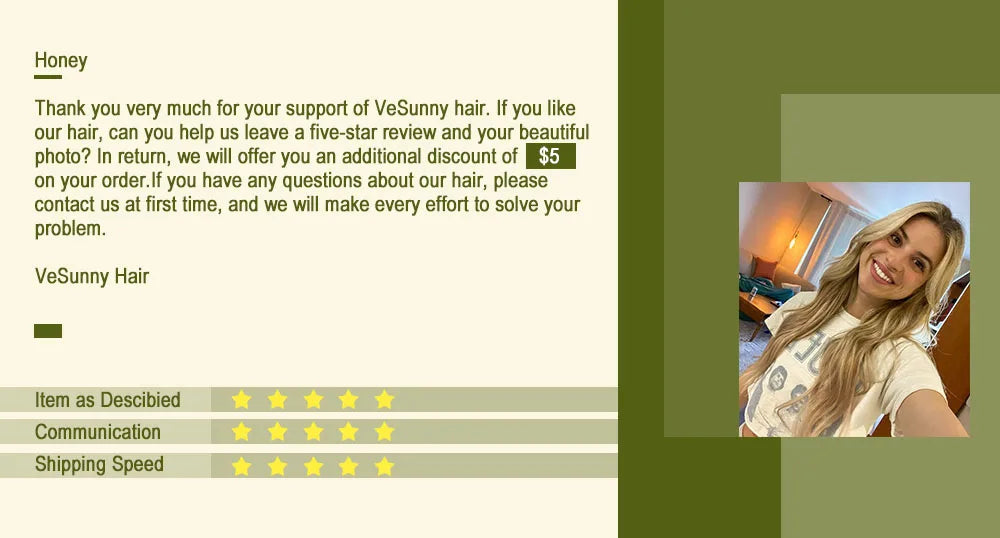 VeSunny Fish Line Human Hair Extension - Invisible Wire One-Piece Blonde Hair Weft with Clips