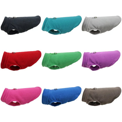 Warm Fleece Dog Jacket with D-Ring – Vest for Small Dogs & Cats, French Bulldog & Chihuahua Coat
