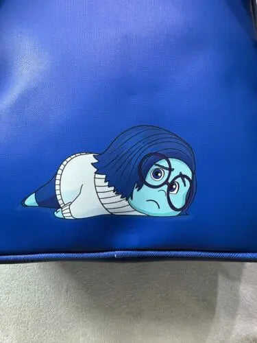 Disney Inside Out Sadness Cosplay Mini Backpack PU Leather, Cute Lotso & Stitch Cartoon Bag for Girls