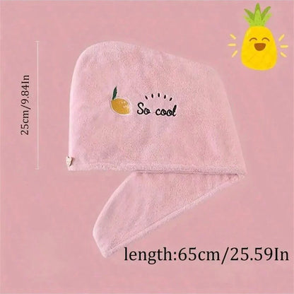 Embroidery Style Hair Drying Cap - Coral Fleece Thickened Towel, Quick Drying Shower Cap for Women