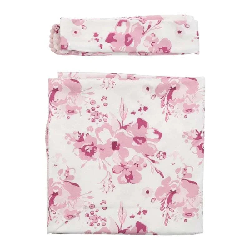 Cotton Floral Receiving Blanket