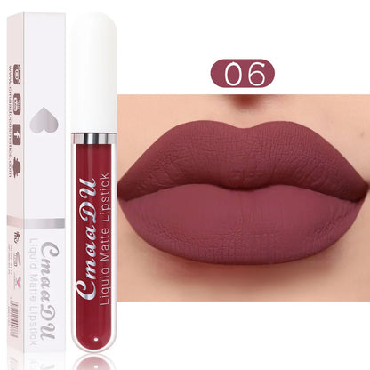 18-Color Long-Lasting Velvet Matte Liquid Lipstick Waterproof Non-Stick Cup
