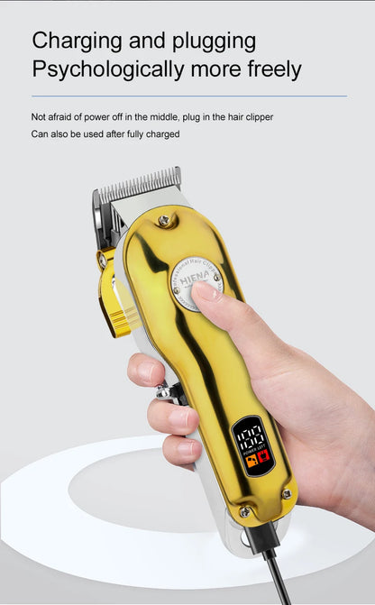 HIENA Professional Barber Hair Clippers Set with Beard Trimmer & Adjustable Steel Blade Hair Cutting Machine