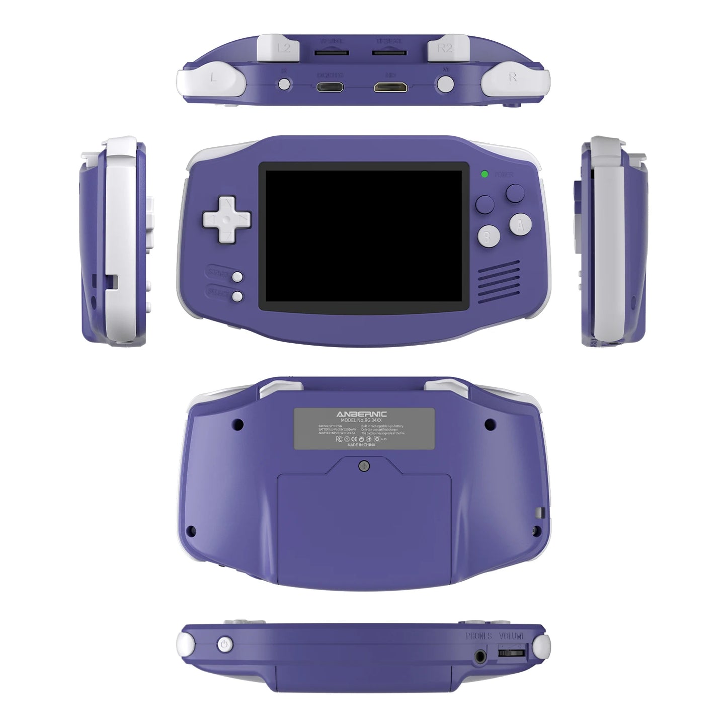 ANBERNIC RG34XX Retro Handheld Game Console - 3.4" IPS, 64-bit Linux, 3500mAh, WIFI & Bluetooth, Video Gaming Player