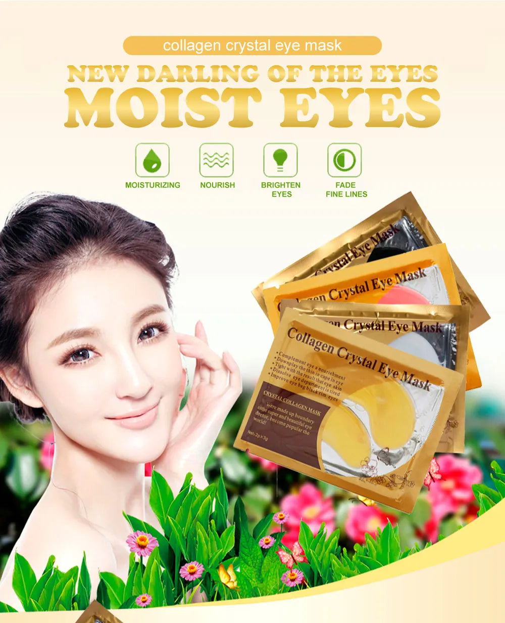 Gold Collagen Crystal Eye Mask - Firming & Moisturizing Eye Patches (5/10/20/30 Pairs)