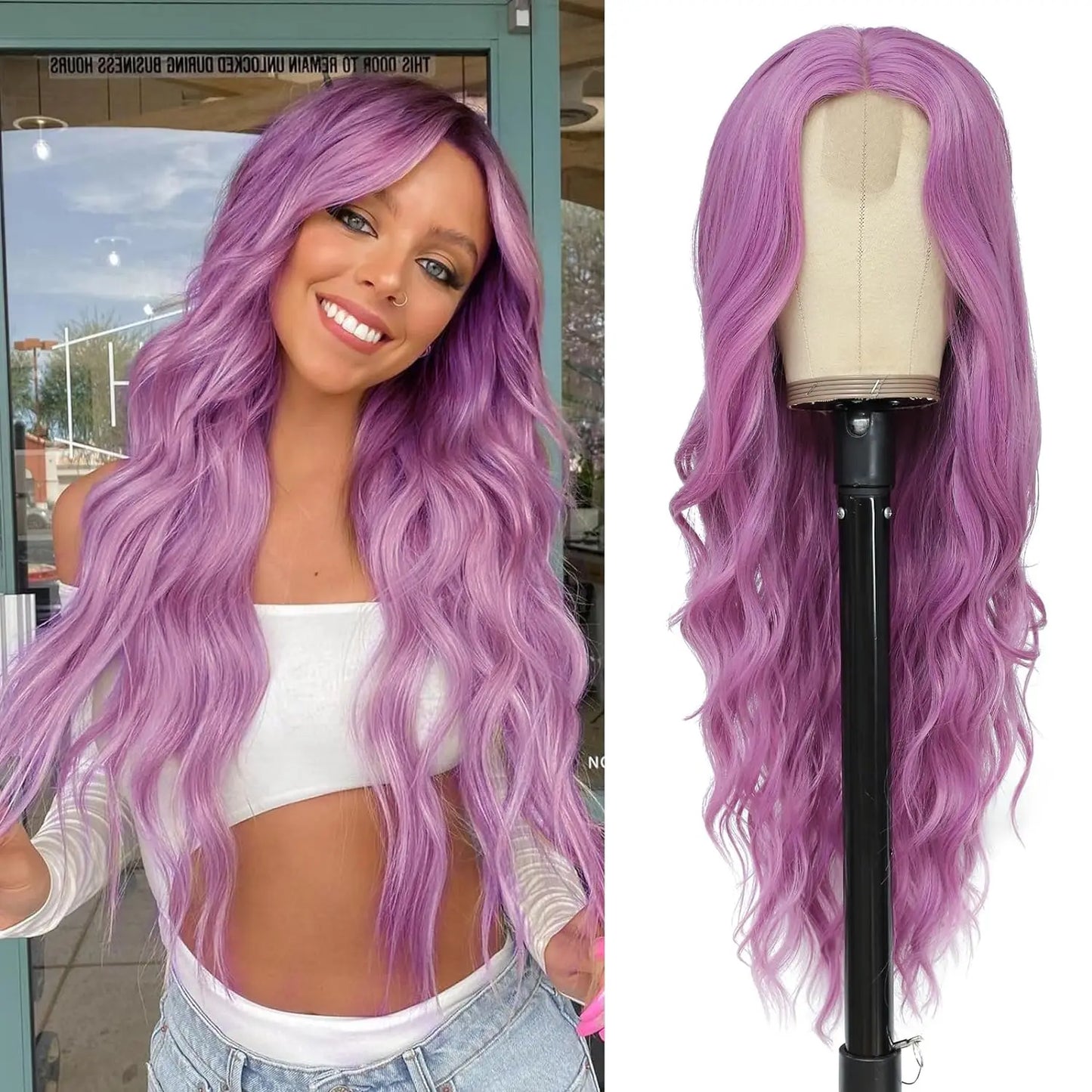 Synthetic Long Lace Ombre Blonde Wavy Wig 26 Inch for Women