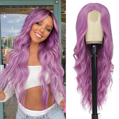 Synthetic Long Lace Ombre Blonde Wavy Wig 26 Inch for Women