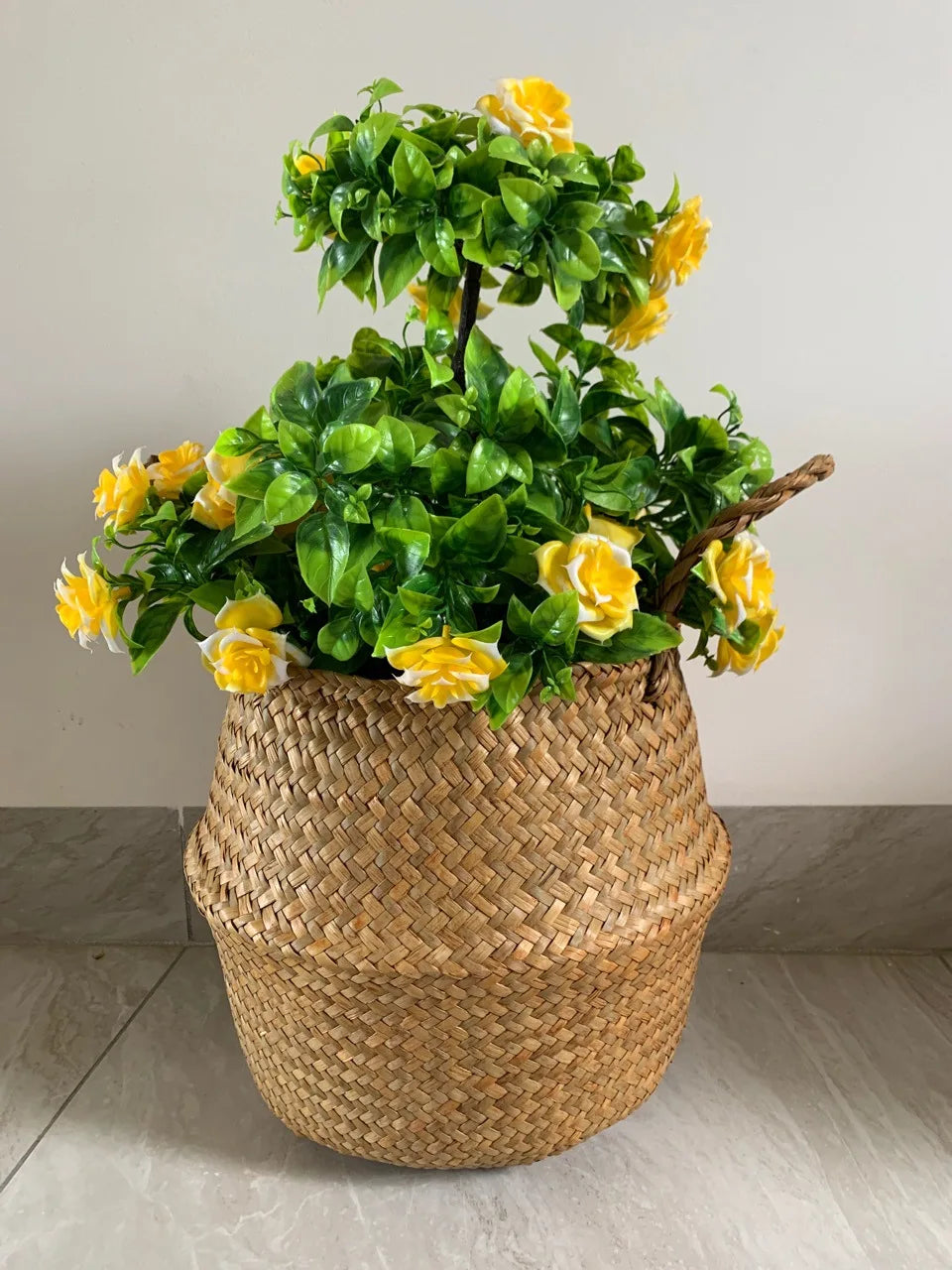 Storage Baskets - Straw Wicker Rattan Hanging Flowerpot, Seagrass Folding Laundry & Garden Plant Basket, Home Decor