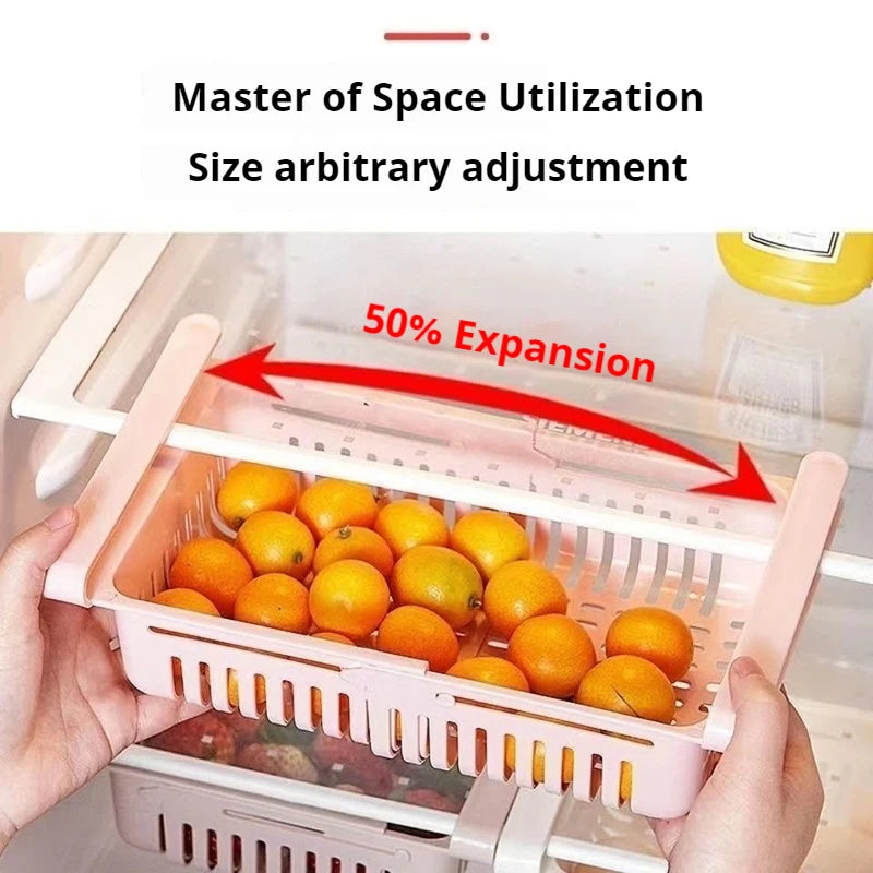 Flexible Expandable Fridge Organizer Drawer Storage Rack