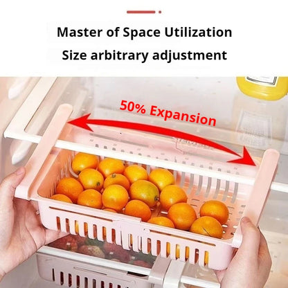 Flexible Expandable Fridge Organizer Drawer Storage Rack
