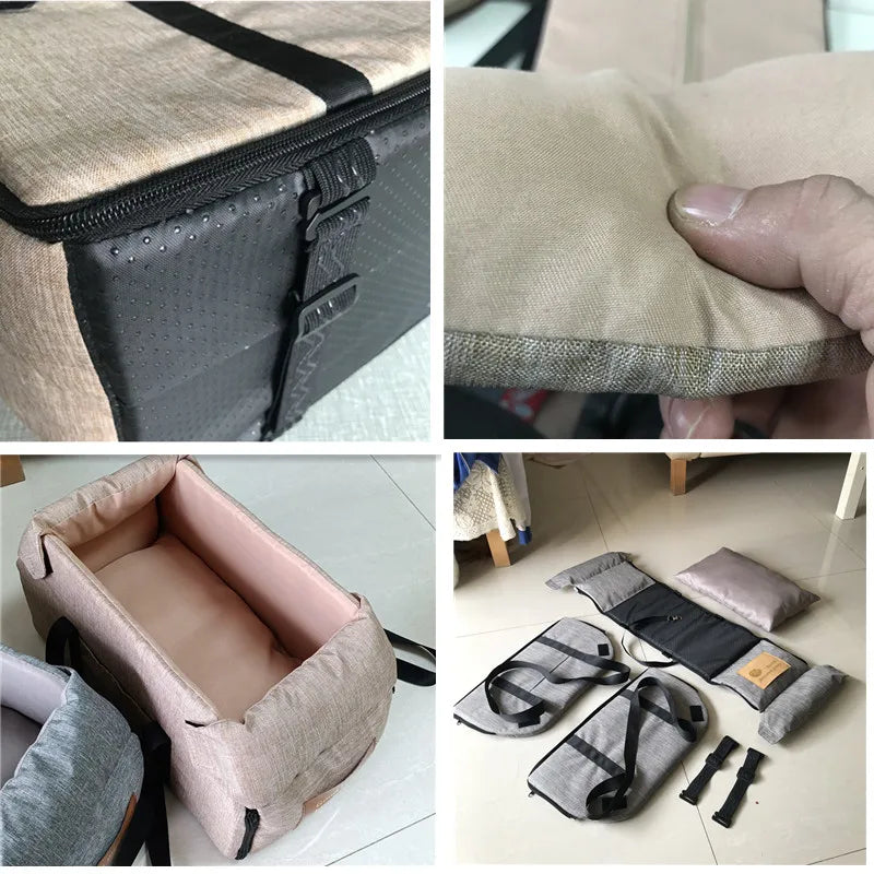 Portable Dog Car Seat Bed – Safety Travel Carrier for Small Dogs & Cats
