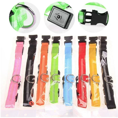 LED Glowing Dog Collar Adjustable Flashing Rechargeable Luminous Night Collar for Small Dogs Anti-Lost Pet Product