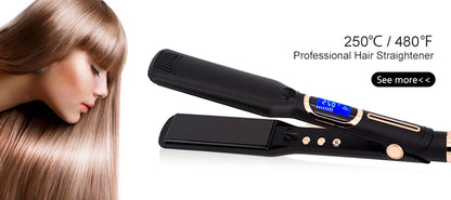 Steam Hair Straightener Professional Ceramic Vapor Flat Iron 450℉ with Argan Oil Treatment Hair Care Tool