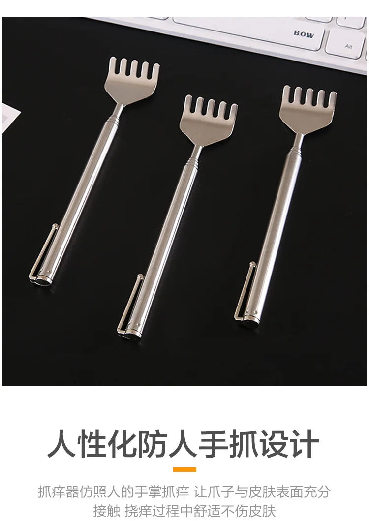 Portable Extendable Back Scratcher Stainless Steel Telescoping Itch Relief Tool