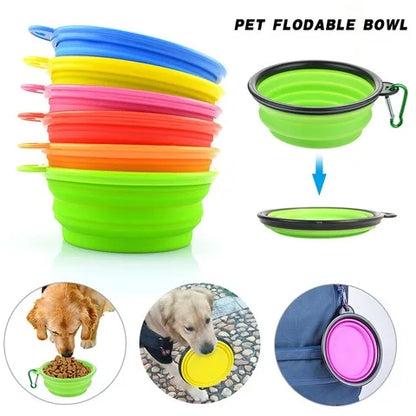 Collapsible Silicone Dog Bowl – Portable Folding Feeder for Outdoor Travel (350/1000ml)