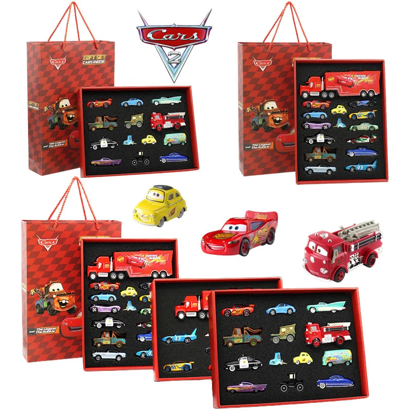 Disney Pixar Cars 3 Metal Diecast Lightning McQueen Mater Champion Car Model Toy Gift Set Jackson Uncle Truck Boy Birthday