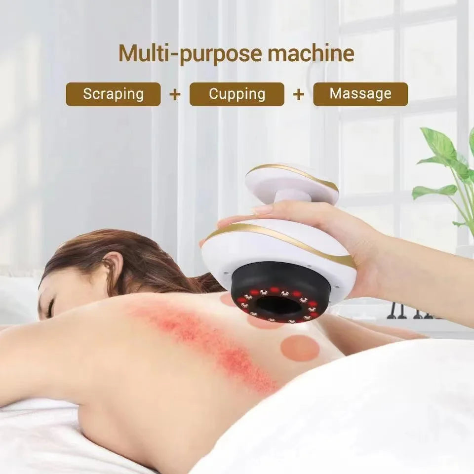 Home Electric Guasha Scraping Massage Cupping Body Massager with Suction & Heating Fat Burner