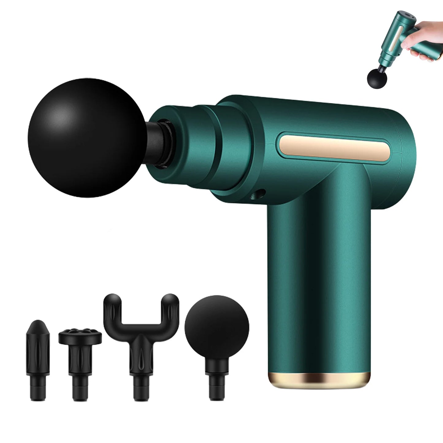 Mini Fascia Massage Gun Deep Tissue Muscle Recovery & Pain Relief with 4 Attachments