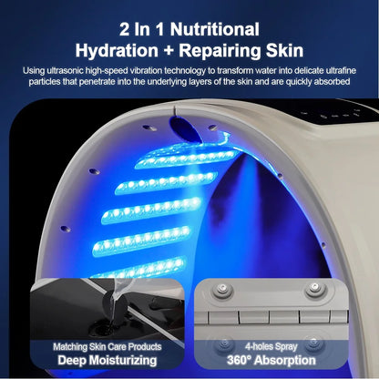 foreverlily LED Face Mask PDT Machine - 7-Color Photon Skin Rejuvenation & Nano Spray for Face & Body