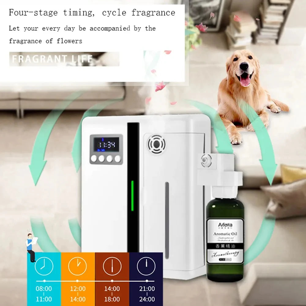 Scent Machine Aroma Diffuser, Wall-Mounted 160ML Fragrance Diffuser with Fan for Hotel & Home