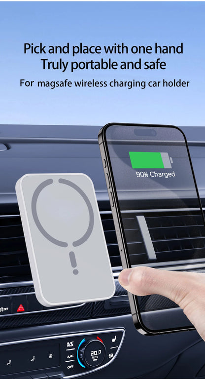 15W Magnetic Car Wireless Charger - Magsafe iPhone 12-16 Pro Max Air Vent Phone Holder Stand, Fast Car Charging