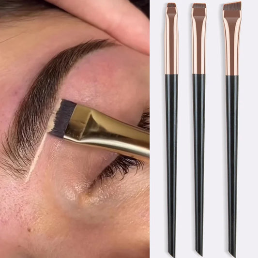 Karsyngirl 3PCS Blade Eyeliner & Eyebrow Brush Set - Portable Fine Tip Makeup Tools