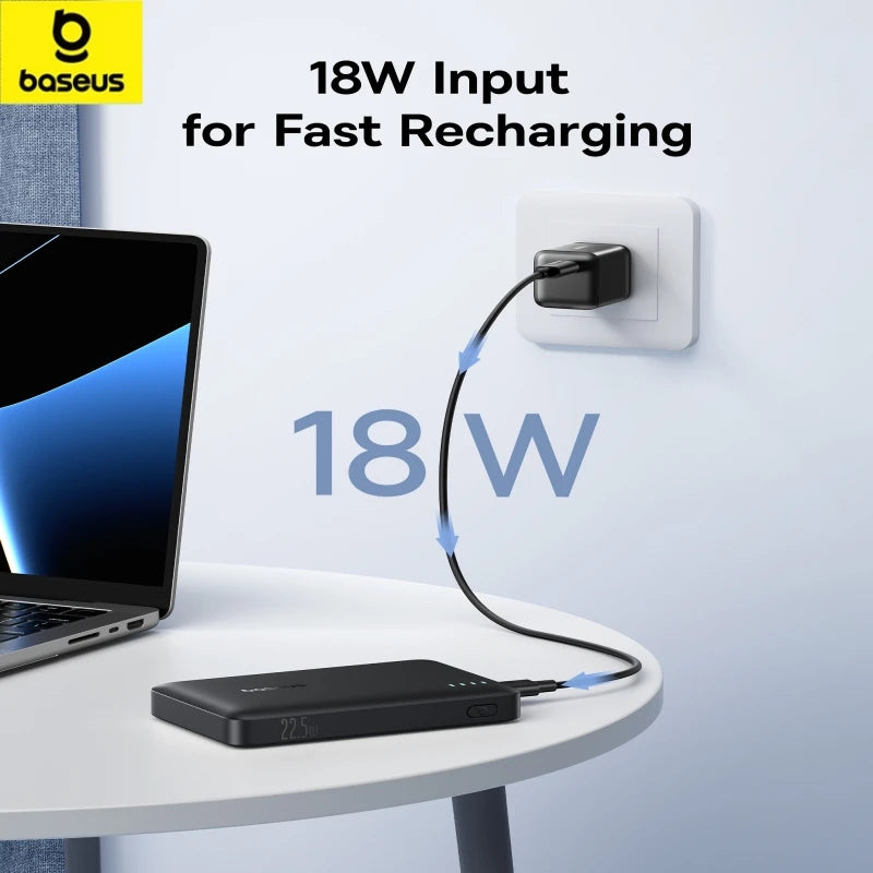 Baseus 22.5W Power Bank 10000mAh, QC PD Fast Charging Portable Charger for iPhone 16/15, Samsung, Xiaomi