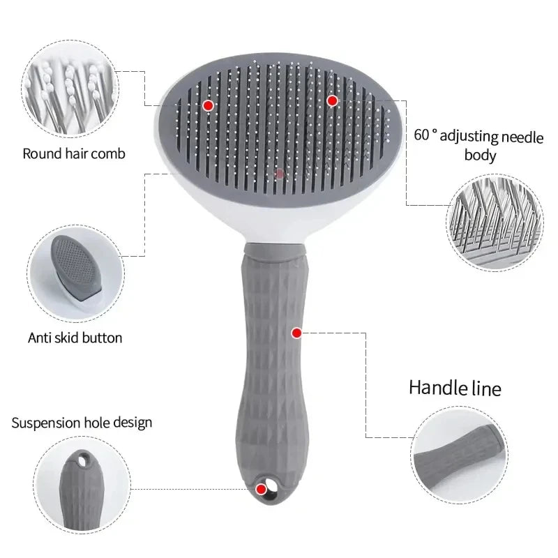 Self-Cleaning Pet Brush Hair Remover Comb for Dogs & Cats Dematting Grooming Tool Accessories