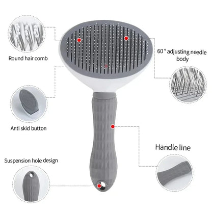 Self-Cleaning Pet Brush Hair Remover Comb for Dogs & Cats Dematting Grooming Tool Accessories