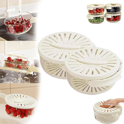 2 In 1 Drainer And Strainer Multi-function Basket With With Lid