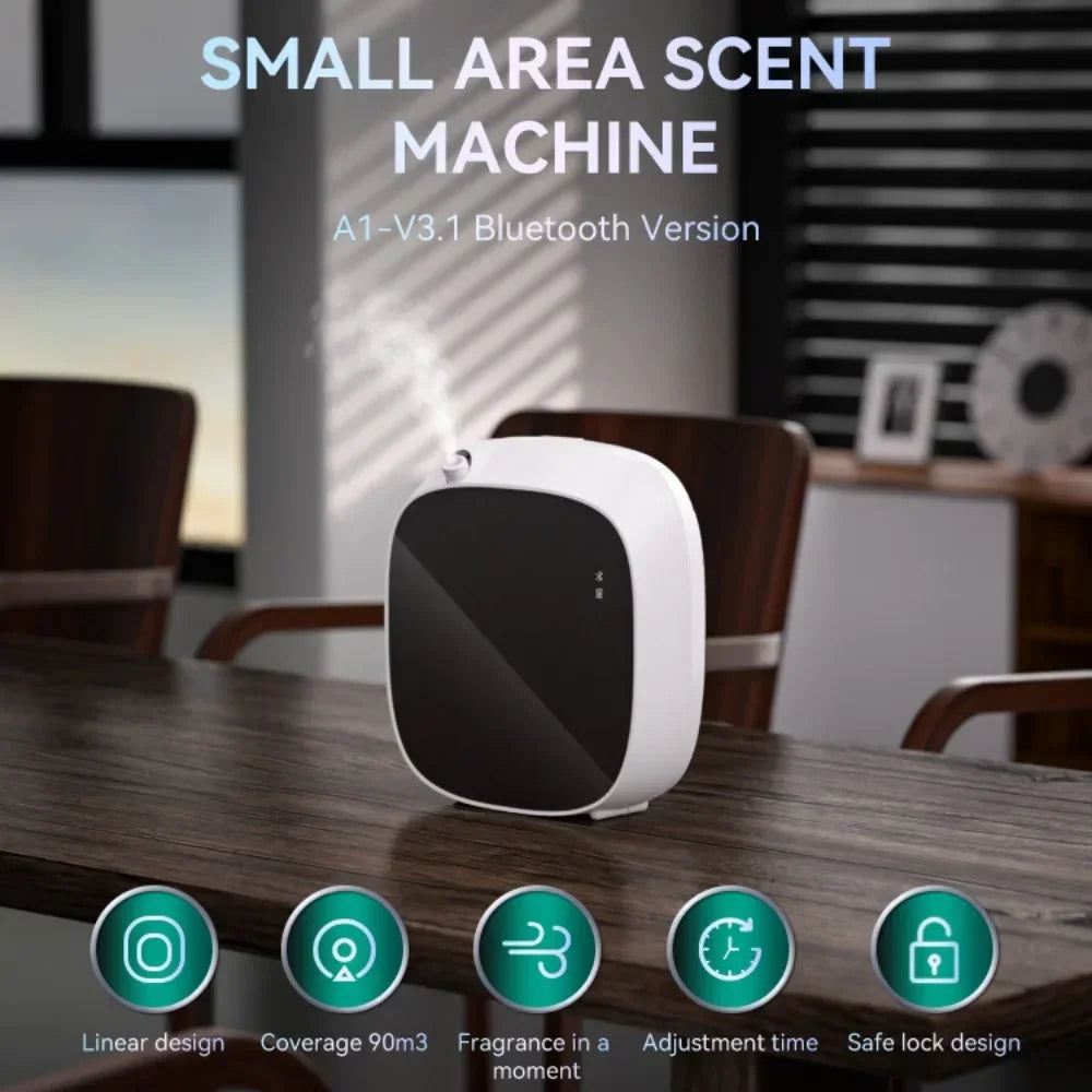 Smart Fragrance Oil Diffuser, App-Controlled, 100ML Battery Operated Air Freshener for Home & Office