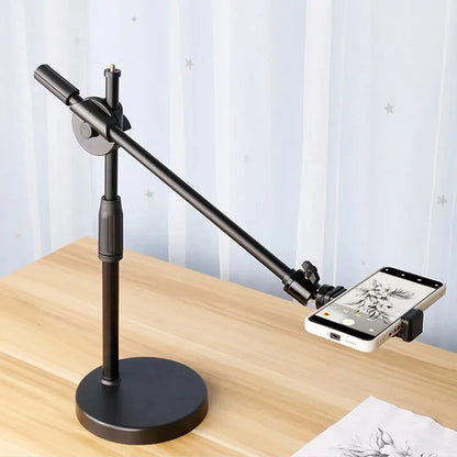 Overhead Tripod with Ring Light - Tabletop Stand & Mobile Phone Holder for Nail Art Photography