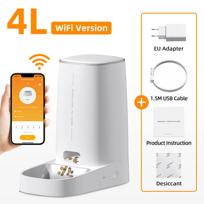 ROJECO Smart WiFi Automatic Cat Feeder – Remote Control Dry Food Dispenser for Cats & Dogs