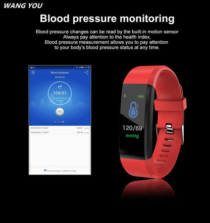 115Plus Sports Fitness Tracker Watch, Waterproof Smart Bracelet for Men and Women, Intelligent Activity Monitor