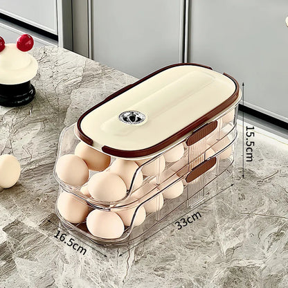 1PCS Automatic Rolling Egg Storage Box, Egg Holder Rack & Organizer for Refrigerator