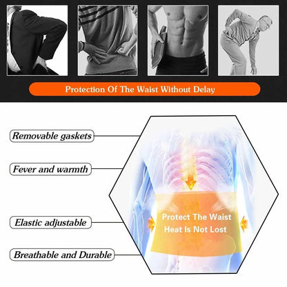 Self-Heating Lower Back Support Belt - Magnetic Therapy Lumbar Waist Brace for Pain Relief