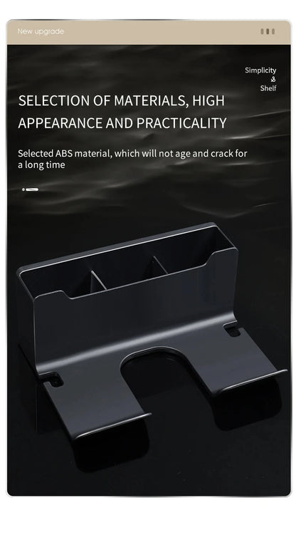 Wall-Mounted Hair Dryer Holder, Organizer Box & Straightener Stand for Bathroom Accessories