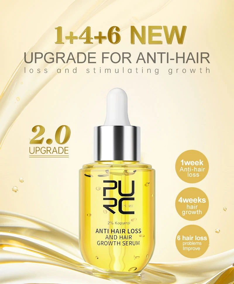 PURC Hair Growth Serum for Thinning Hair Loss Treatment Fast Regrowth Oil for Men & Women Hair Care