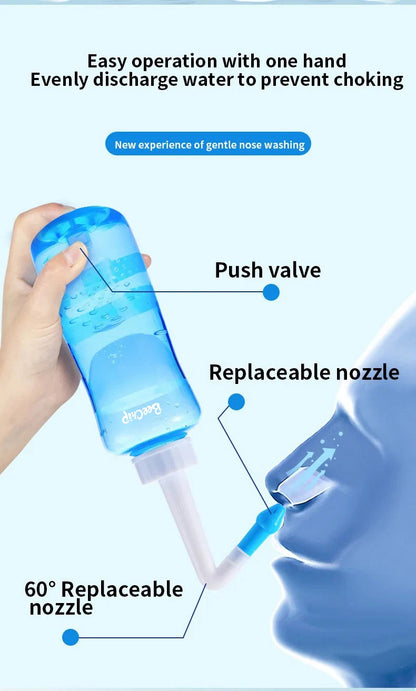 Nasal Wash Bottle 300ml for Adults and Children with Physiological Saline