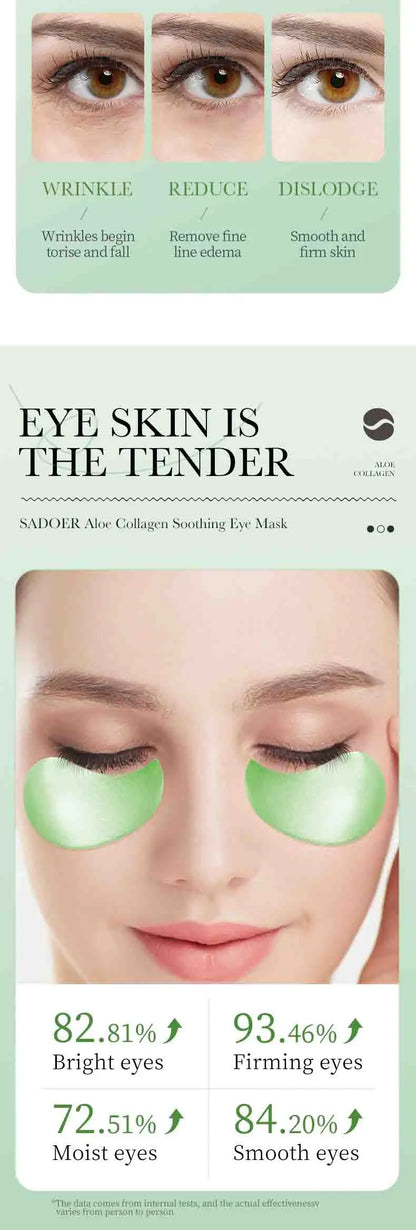 60PCS Aloe Vera Collagen Eye Masks - Anti-Dark Circles & Firming Eye Patches